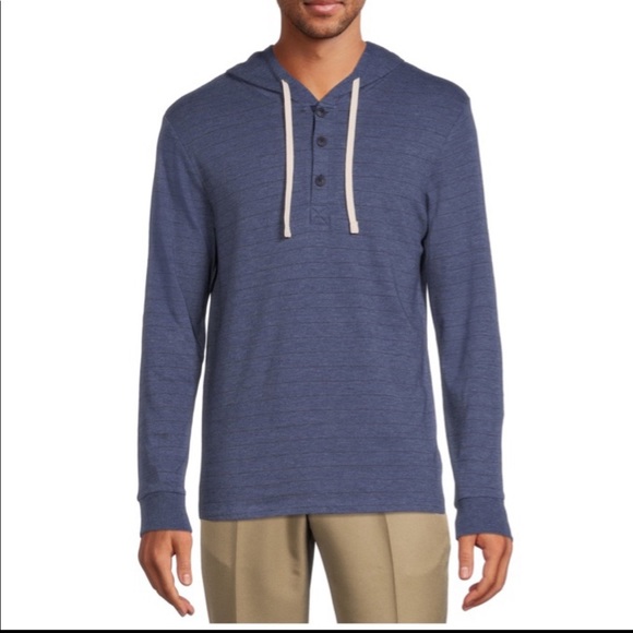 Medium - George Men's and Big Men's Henley Hoodie - Picture 5 of 8